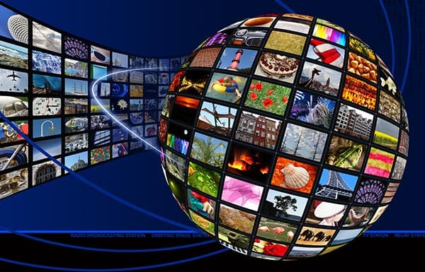 Abstract image of a global broadcast